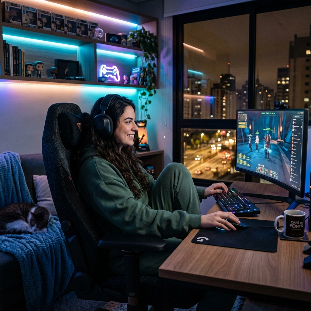 Setup Casual e Confortável ideal para sessões longas