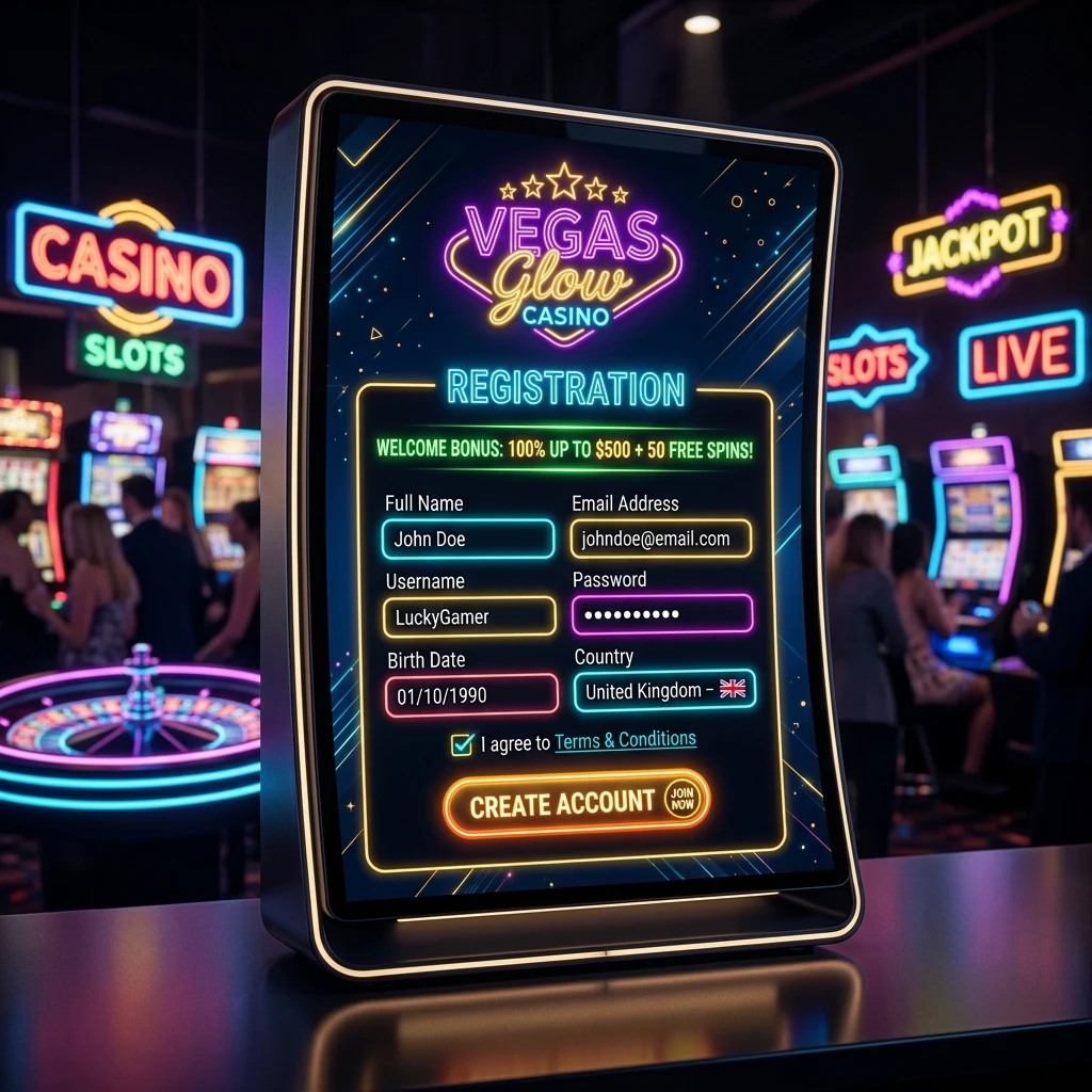 Interface de registro simples para tipos de jogos