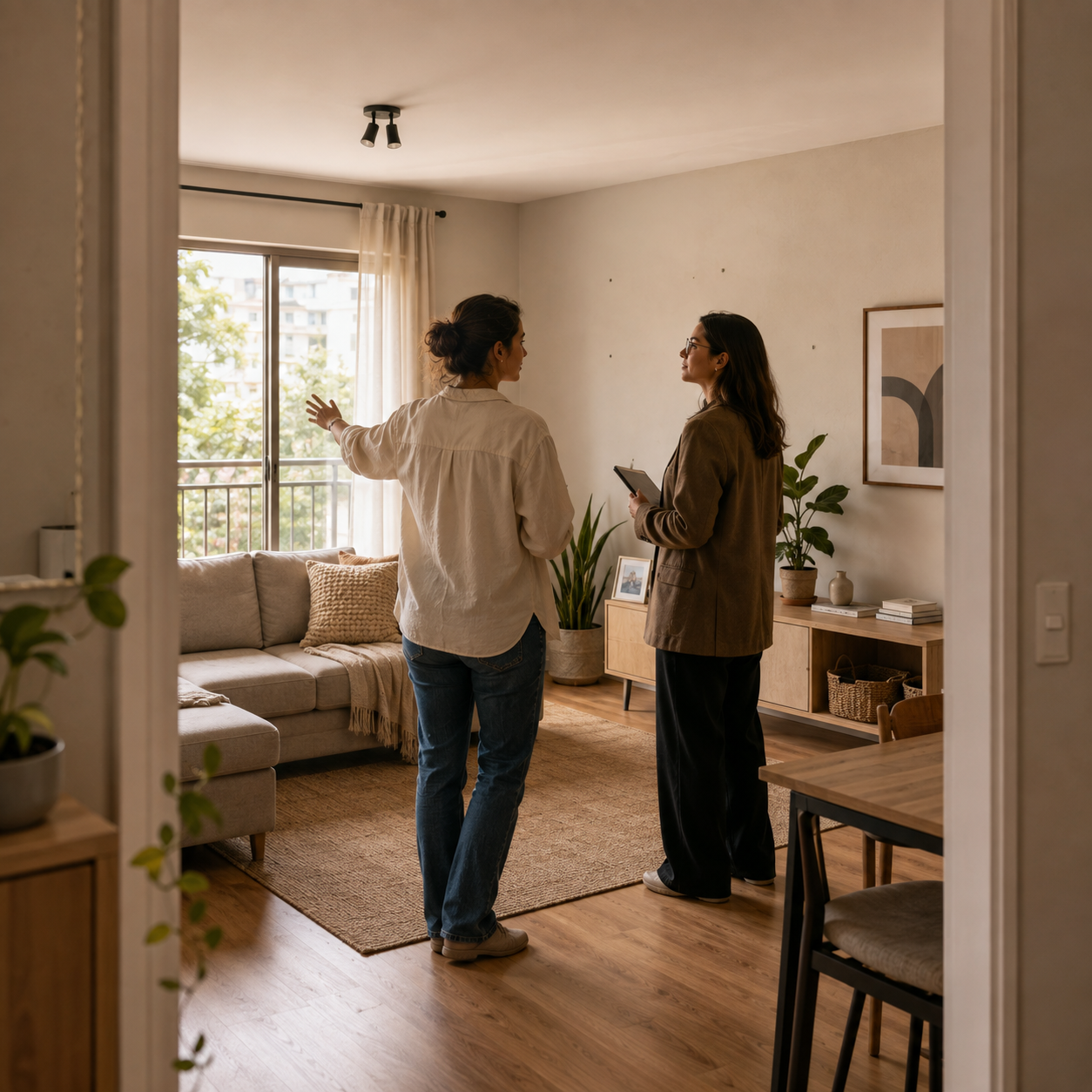 Ambiente residencial reformado e decorado