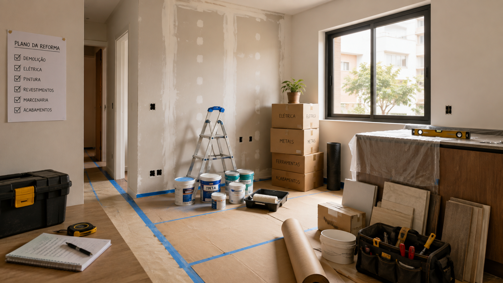 Ambiente residencial reformado e decorado